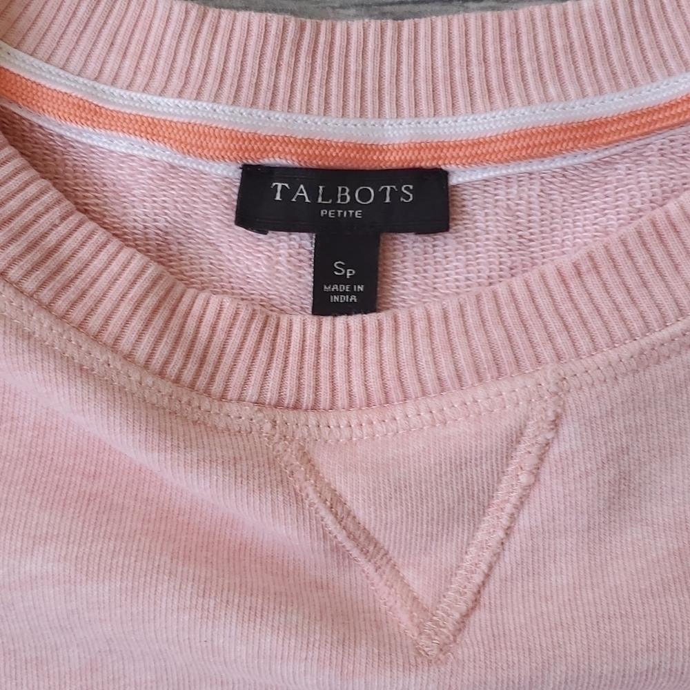 Talbots Petite Pink Heathered Sweatshirt Size Sm - Picture 3 of 4